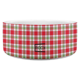 Christmas plaid pet bowl