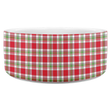 Christmas plaid pet bowl