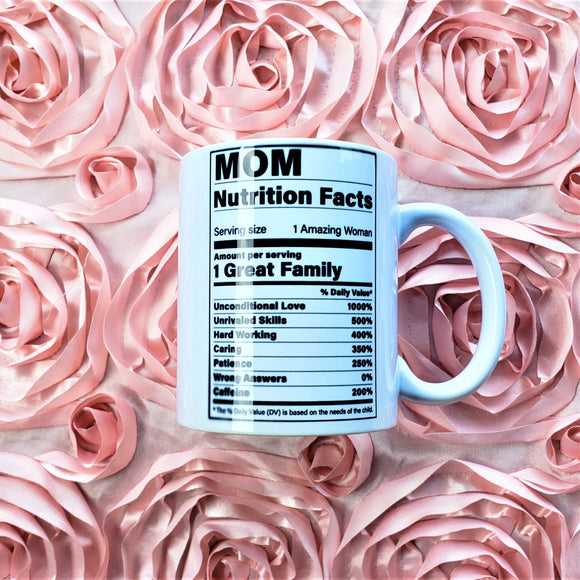 mom nutritional facts coffee mug