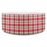 Christmas plaid pet bowl