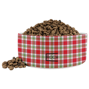 Christmas plaid pet bowl