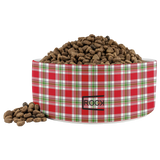 Christmas plaid pet bowl
