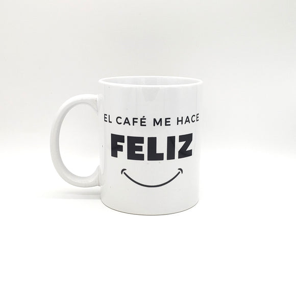 el cafe me hace feliz coffee mug