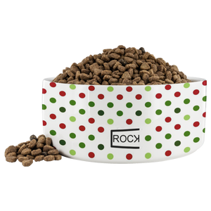 Pets bowls christmas dot front