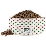 Pets Bowl Christmas Dots with food